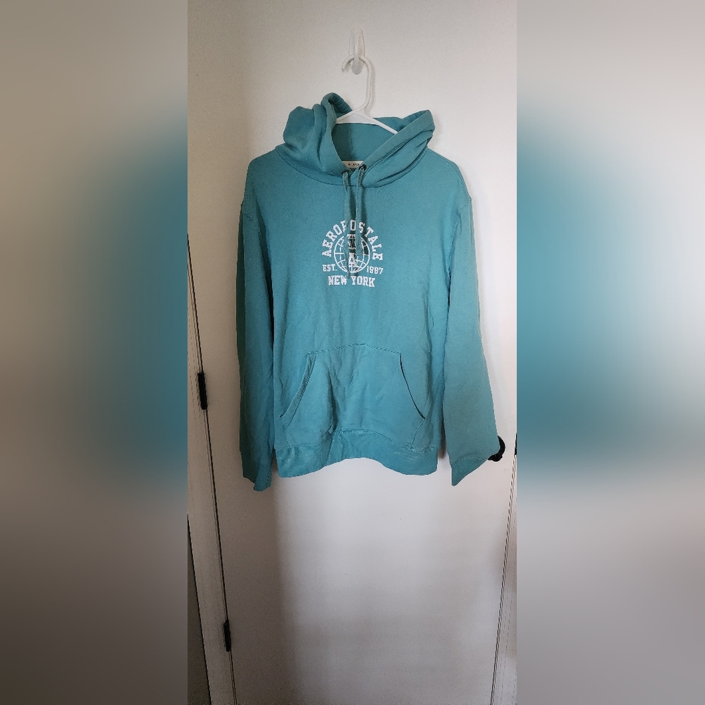 Aeropostale Teal Hoodie with White Logo